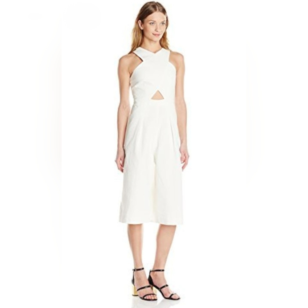 NWT BCBG MAXARIA Off White Cotton Blend Romper Jumpsuit